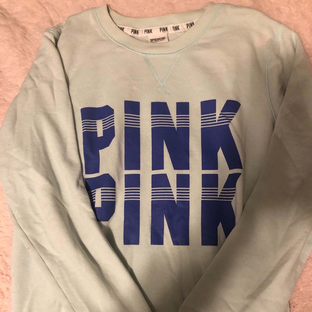 Victoria Secret Pink Teal and Blue Crewneck